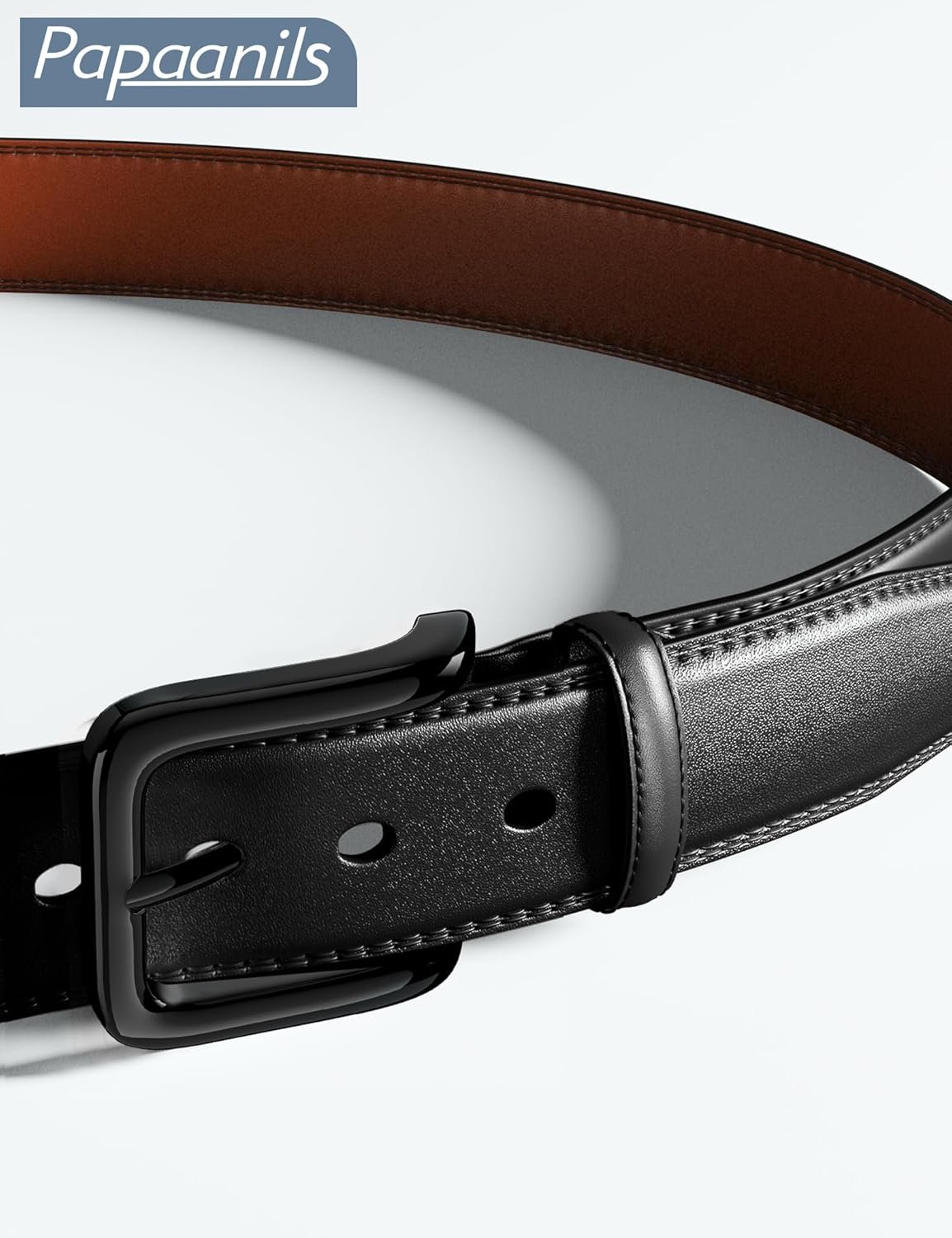 Leather Dress Belts for Men,Casual Business Wearing for Jeans,Suits, Belts Width 1 3/8"