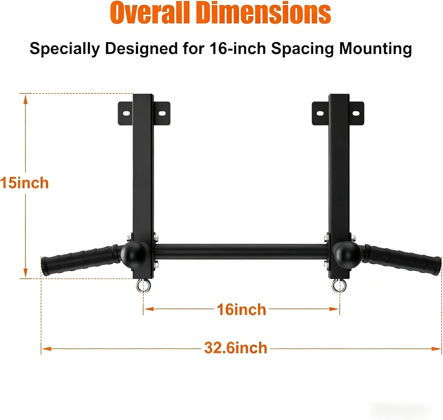 Joist Mounted Pull Up Bar, 650lbs Heavy Duty Strength Training Pullup Bars, Multi-Grip Chin Up Bar for Home Gym, Garage & Basement Ceiling Beam Installation