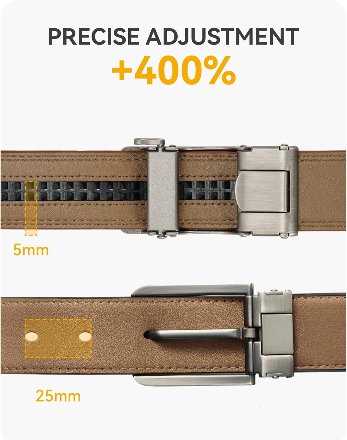 CHAOREN Ratchet Belts for Men - 1.5" Mens Belt Genuine Leather for Causual Jeans - Customizable Style, Versatile Fit