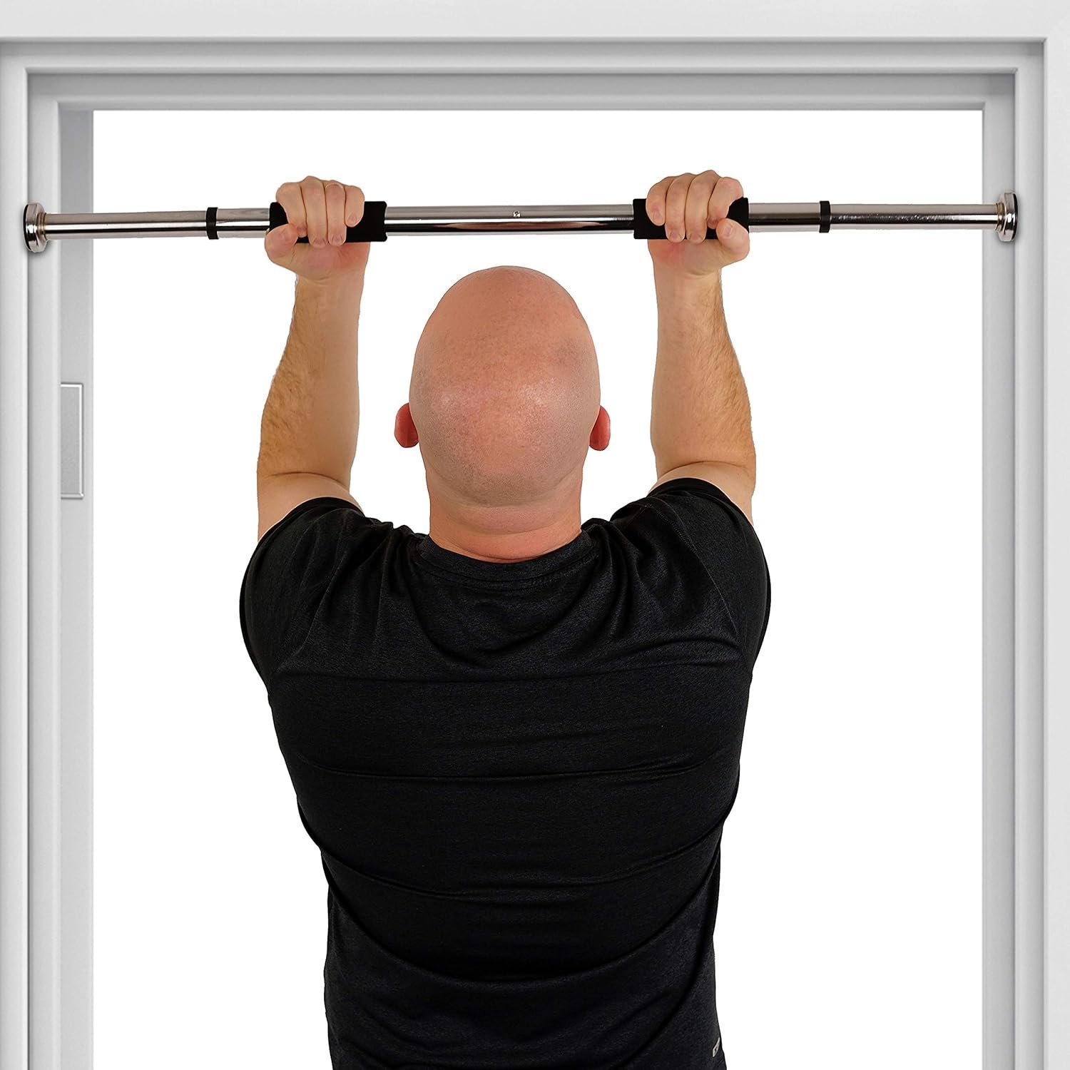 Sunny Health & Fitness Adjustable Doorway Pull Up Bar – Chin Up Bar for Home Gym Training