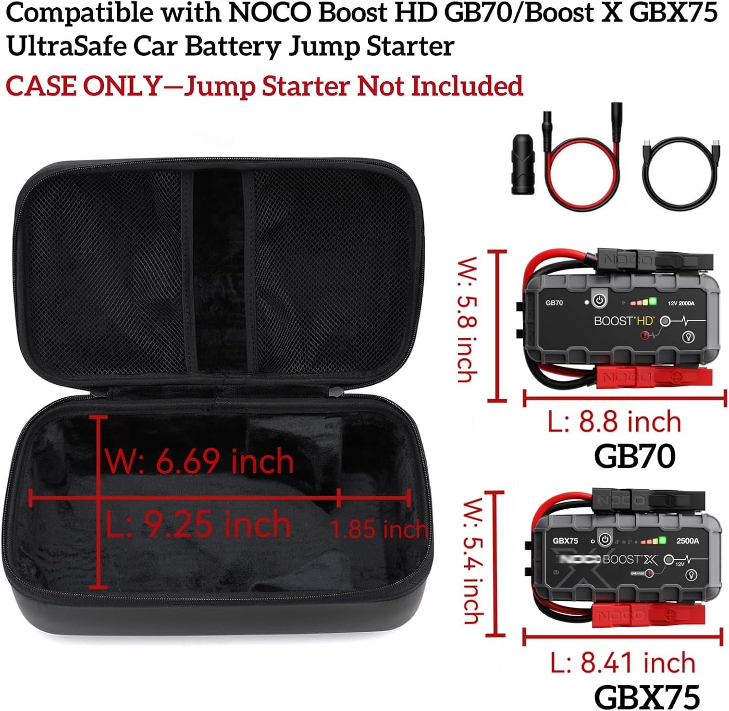 EVA Protection Case Compatible with NOCO Jump Starters - Boost HD GB70/Boost X GBX75 UltraSafe Lithium Jump Starter(CASE ONLY)