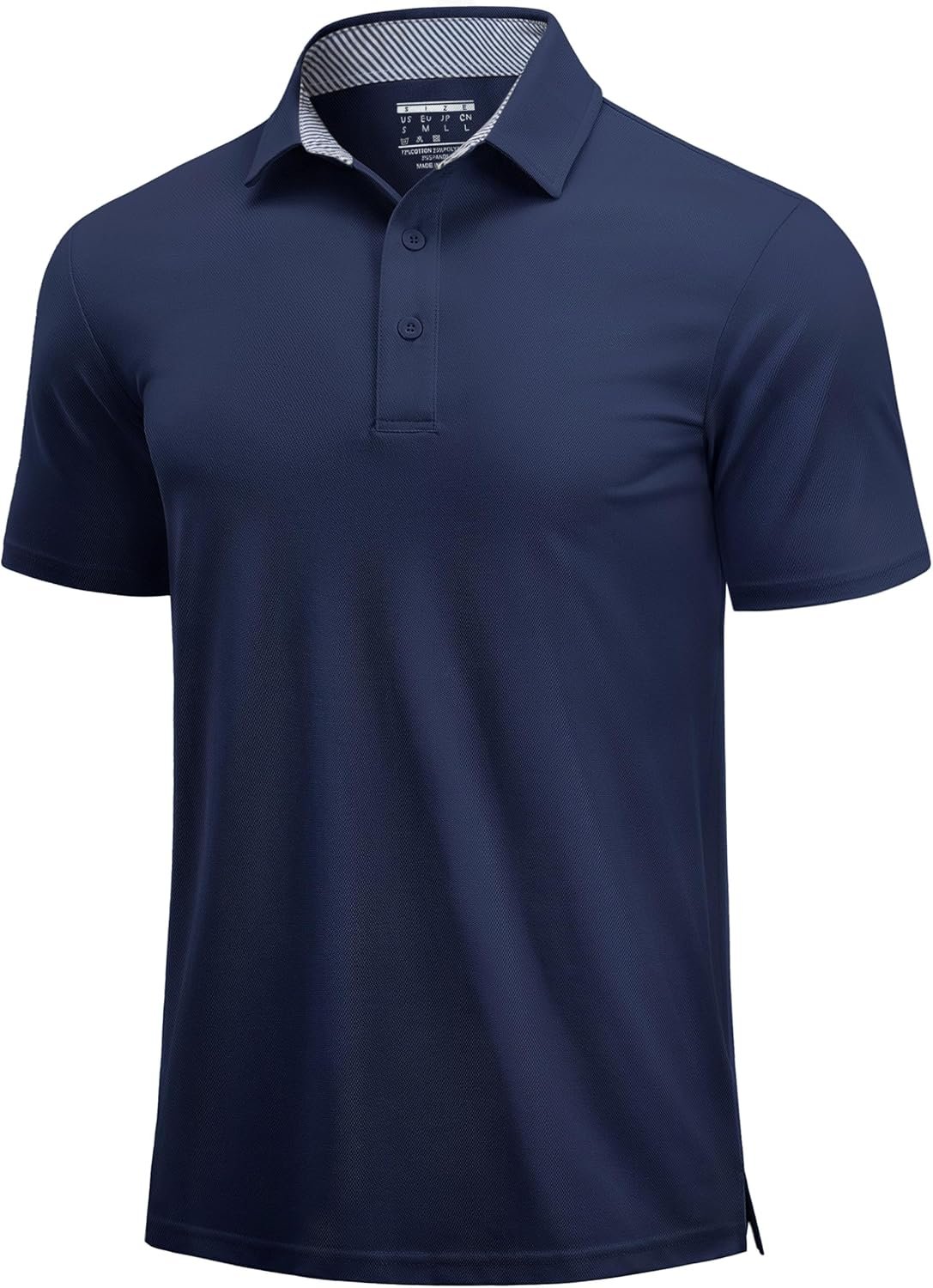 Cotrasen Men's Polo Shirts Short Sleeve Cotton Pique 3 Buttons Golf Shirts Classic Fit Casual Performance T-Shirt
