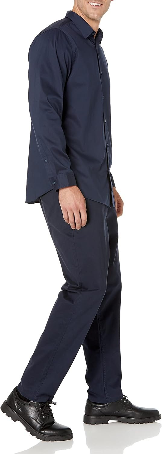 Amazon Essentials Men's Slim Fit Long Sleeve Wrinkle Resistant Stretch Dress Shirt