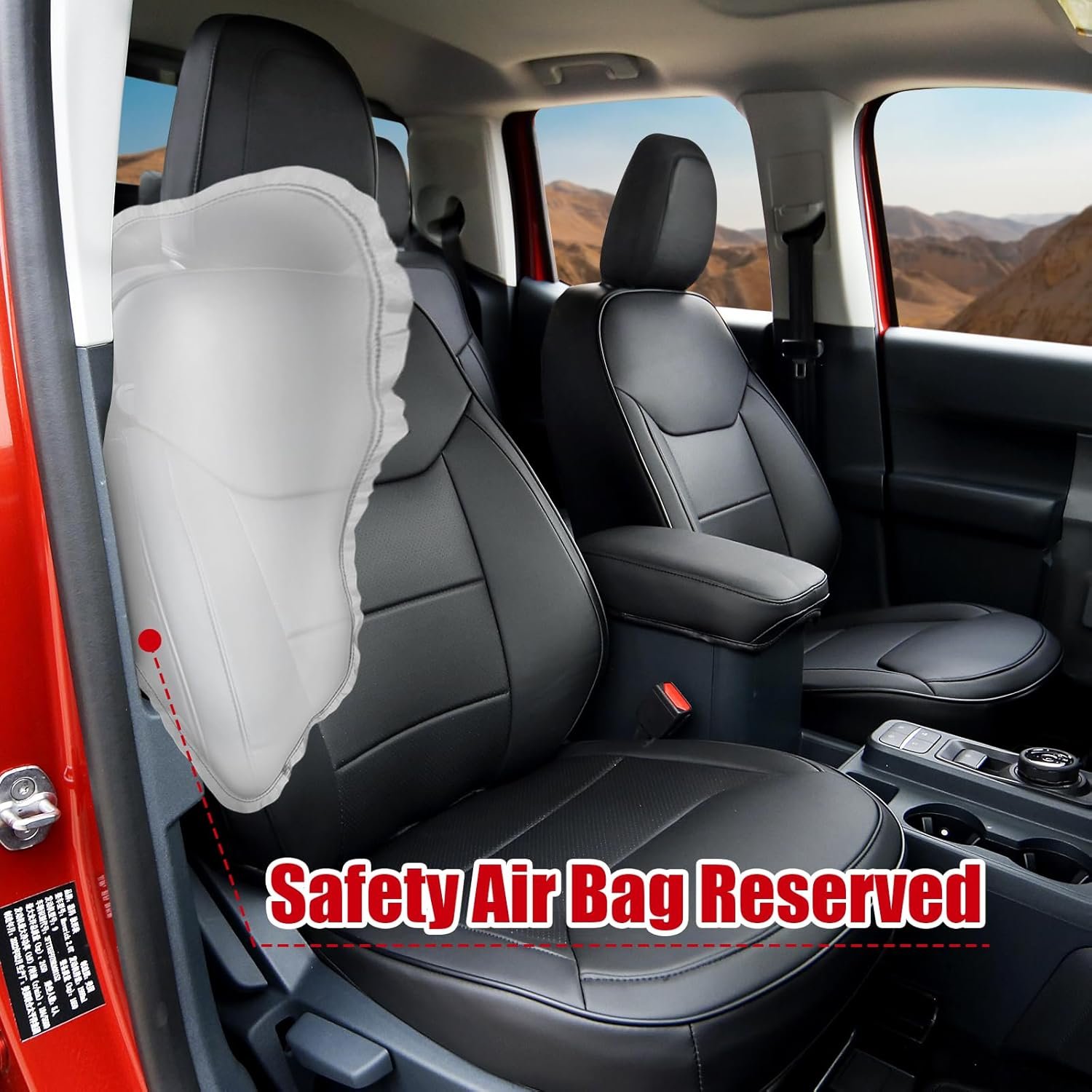 Mabett Seat Covers for Ford Maverick 5-Seat, Interior Protectors fit 2026 2022-2025 Maverick Accessories, Full Protection, Pu Leather (Black)