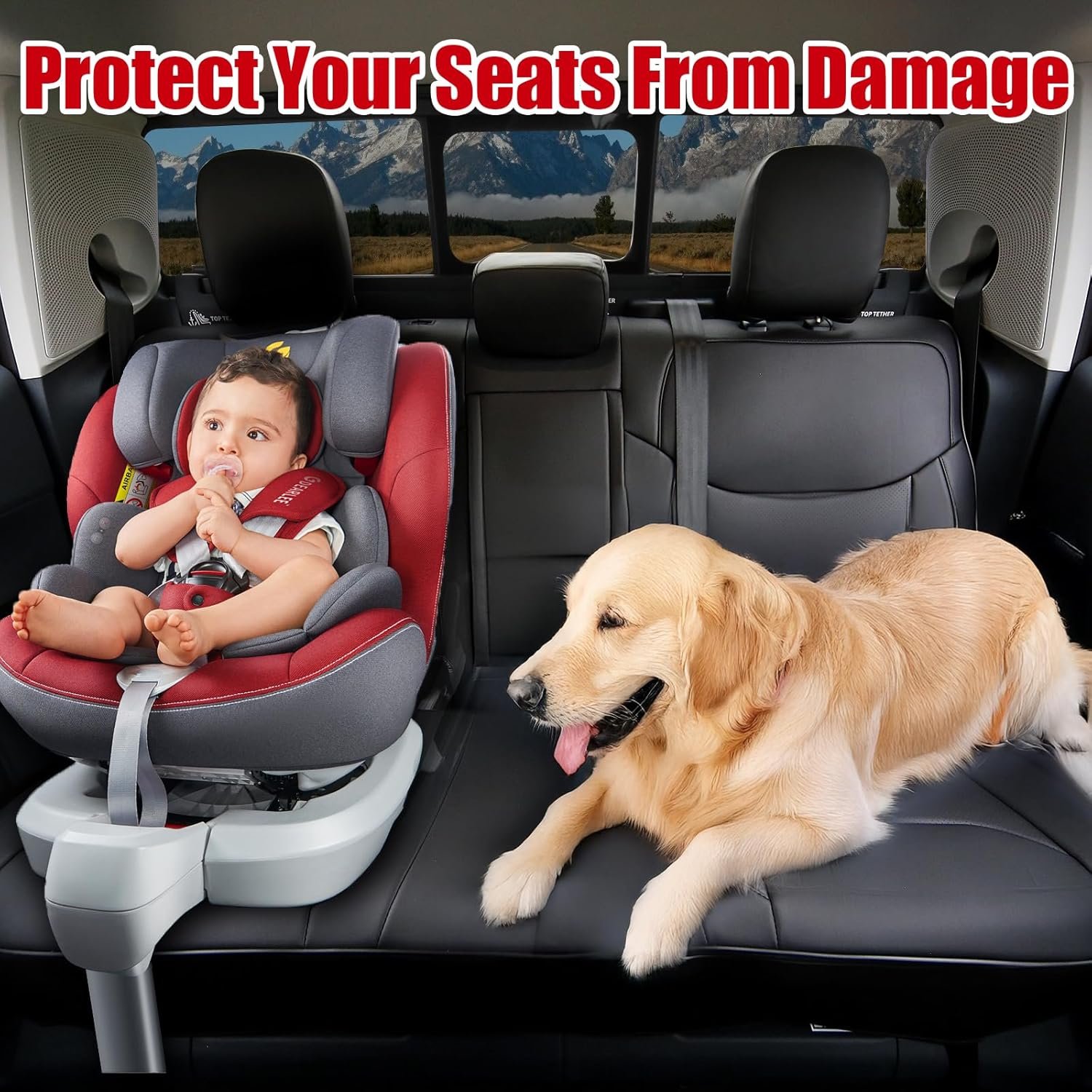 Mabett Seat Covers for Ford Maverick 5-Seat, Interior Protectors fit 2026 2022-2025 Maverick Accessories, Full Protection, Pu Leather (Black)