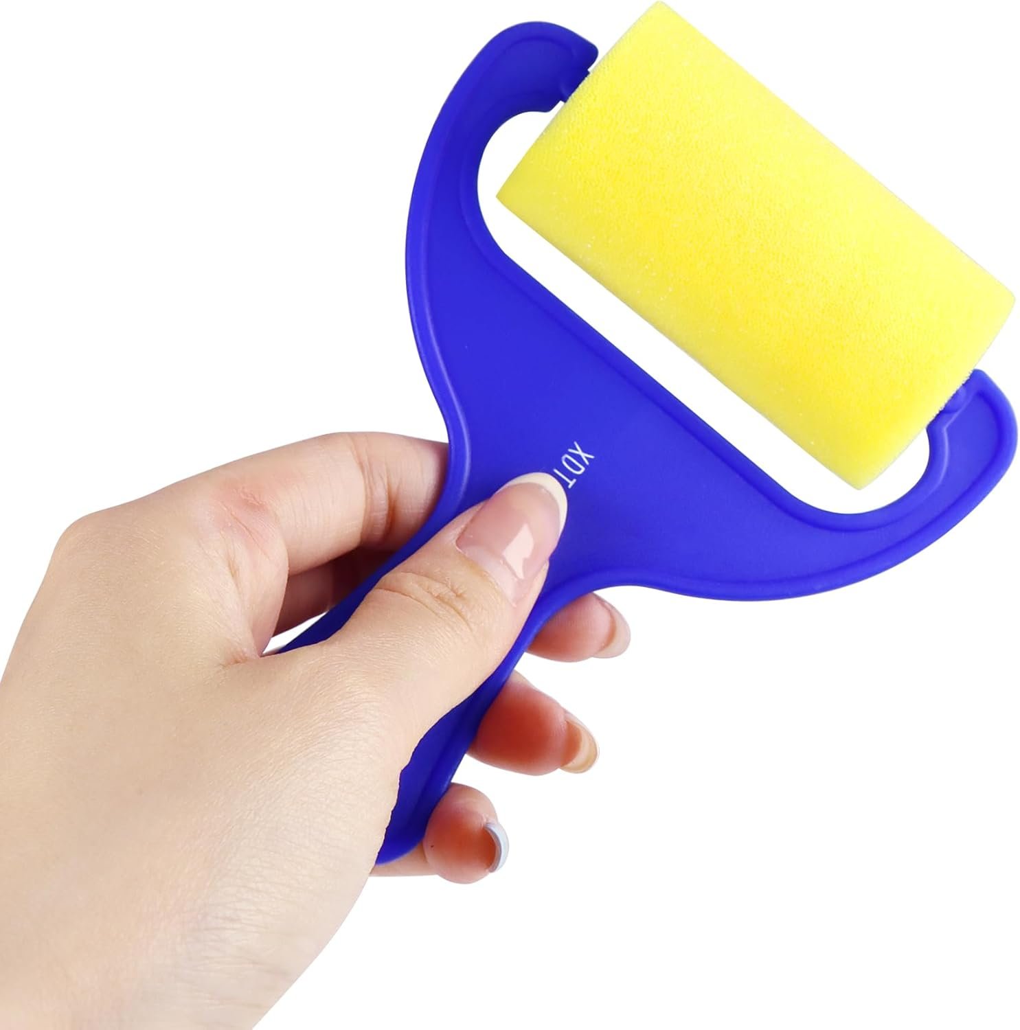 Foam Paint Roller 12 Piece Set 3''x12, Sponge Roller for Painting Art & Craft, Soft & Disposable & Washablea, Blue, Yellow