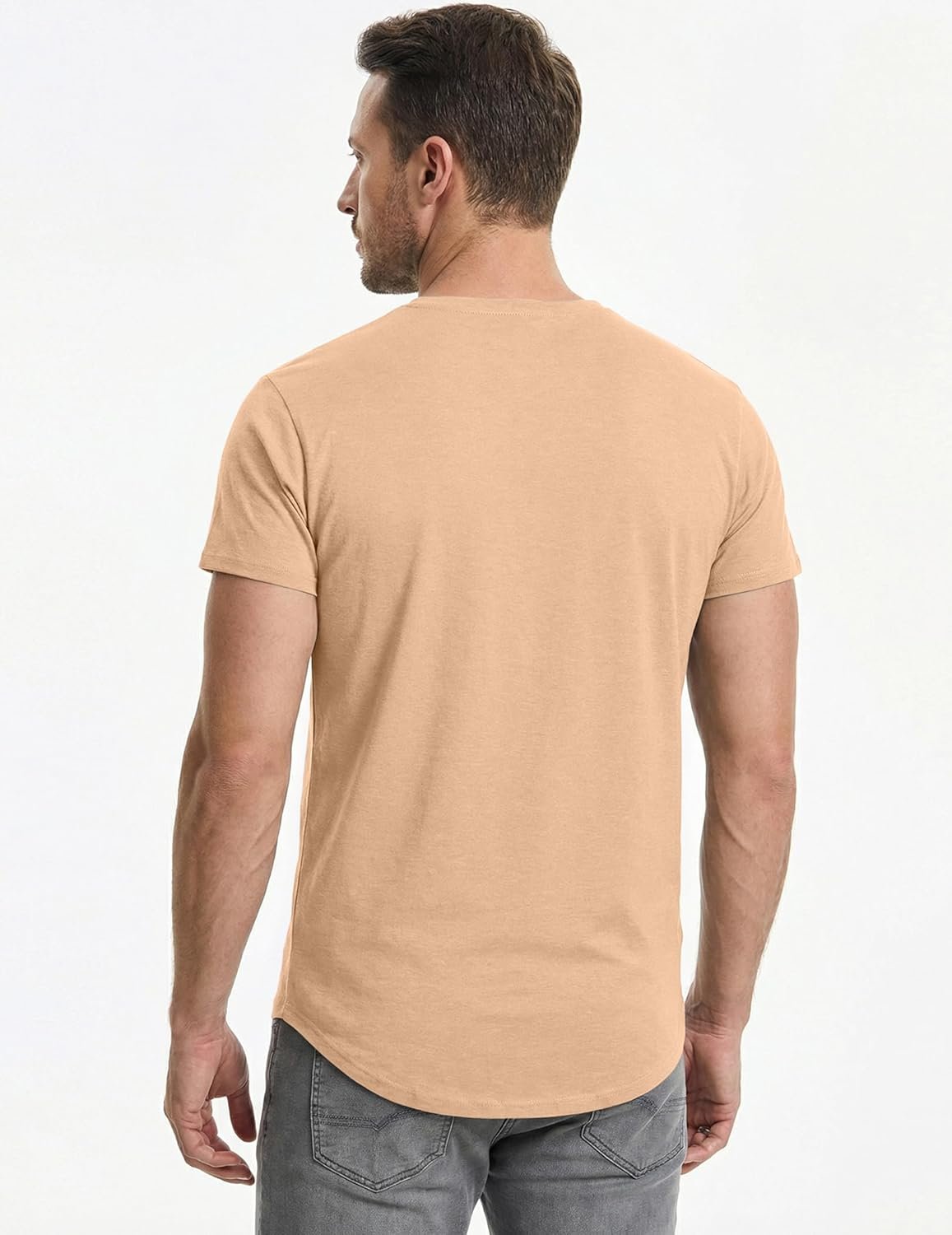 JMIERR Mens 3 Pack Cotton Hipster Hip Hop Longline Crewneck T-Shirt