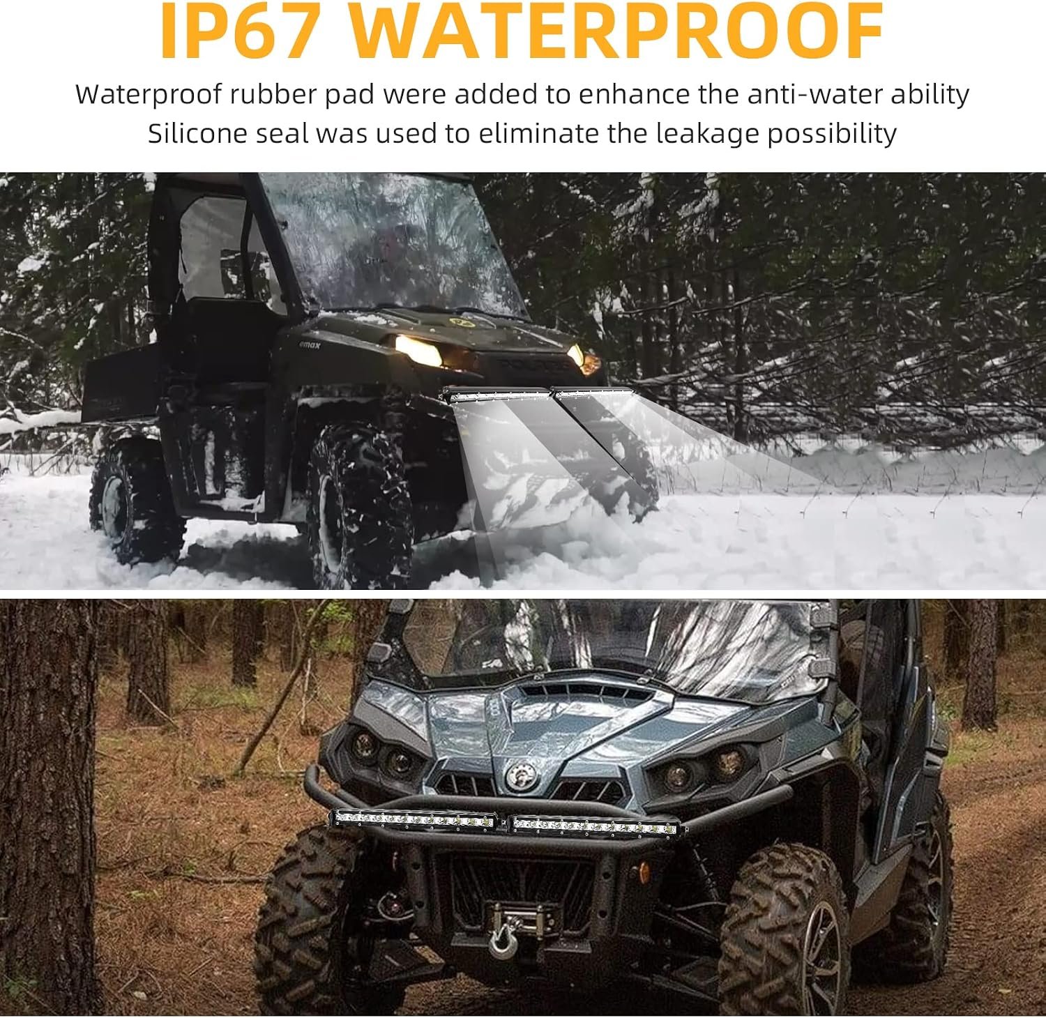 Zmoon 12 Inch LED Light Bar, 144W Spot Flood Combo Beam Light Bar, 8000 lm 6500K White, IP67 Waterproof Offroad Light Bars for Trucks, SUVs, ATVs, Boats, 2-Pack