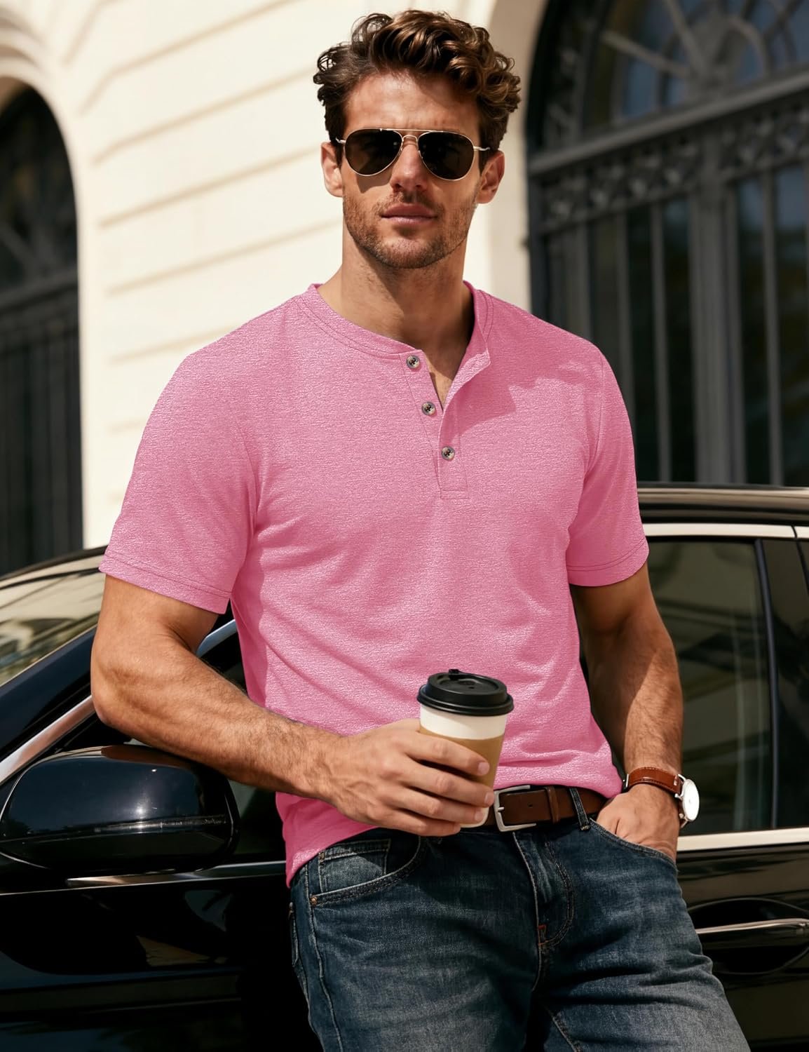 MAGCOMSEN Men's Henley Short Sleeve Shirt Moisture Wicking Lightweight Cotton T-Shirts Casual Summer Basic Tee Shirt