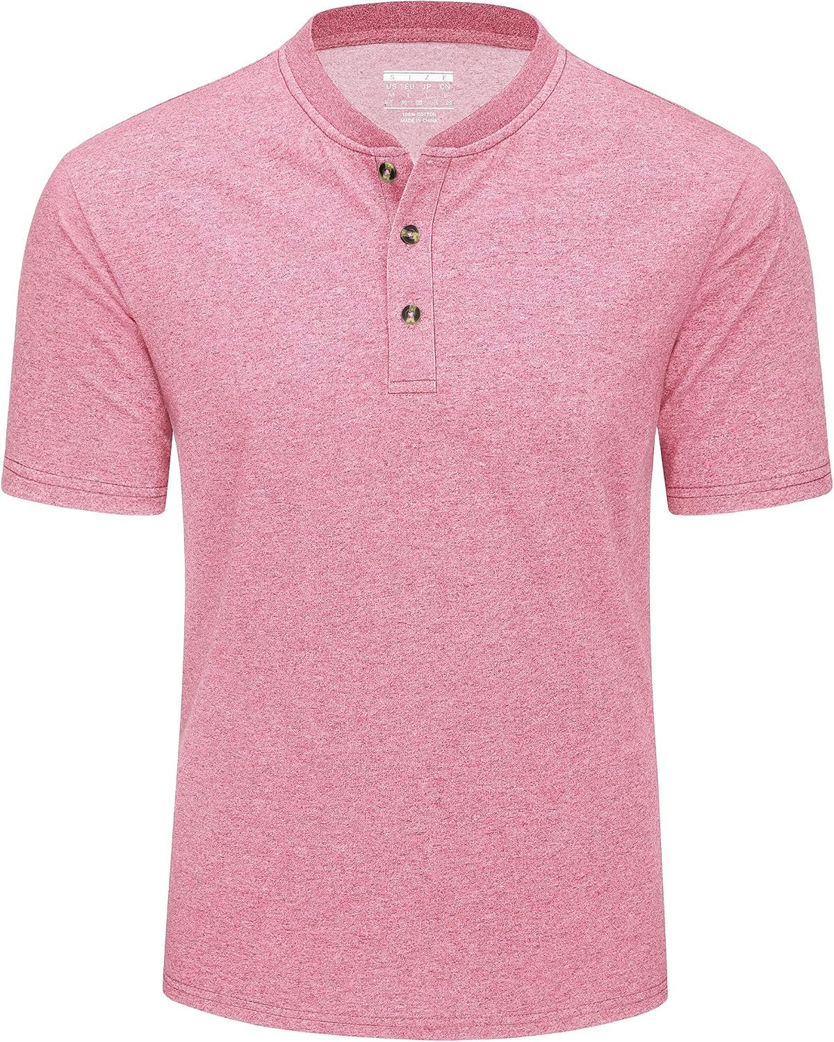 MAGCOMSEN Men's Henley Short Sleeve Shirt Moisture Wicking Lightweight Cotton T-Shirts Casual Summer Basic Tee Shirt