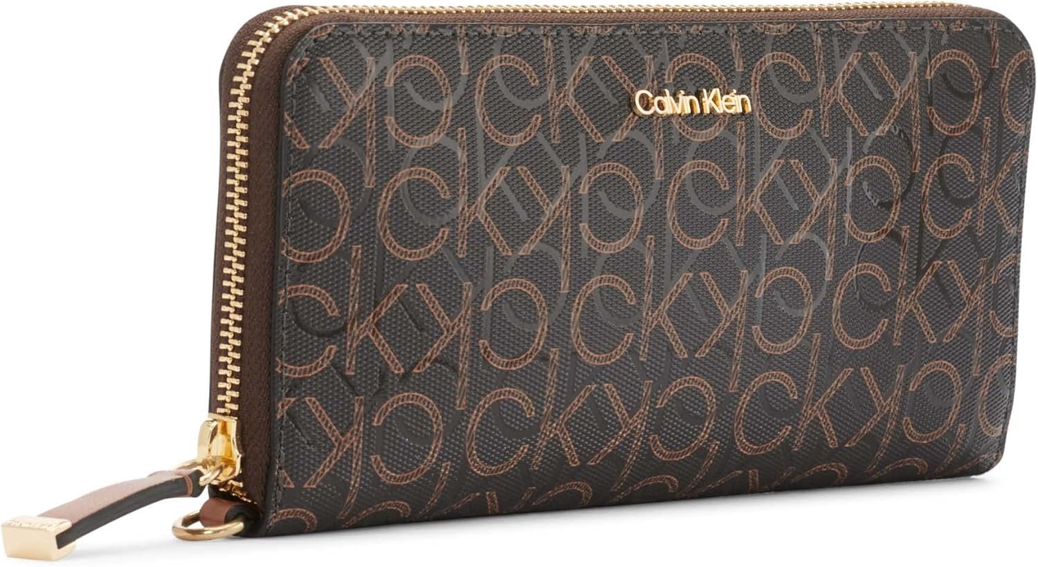 Calvin Klein Women's Key Item Saffiano Continental Zip Around Wallet With Wristlet Strap