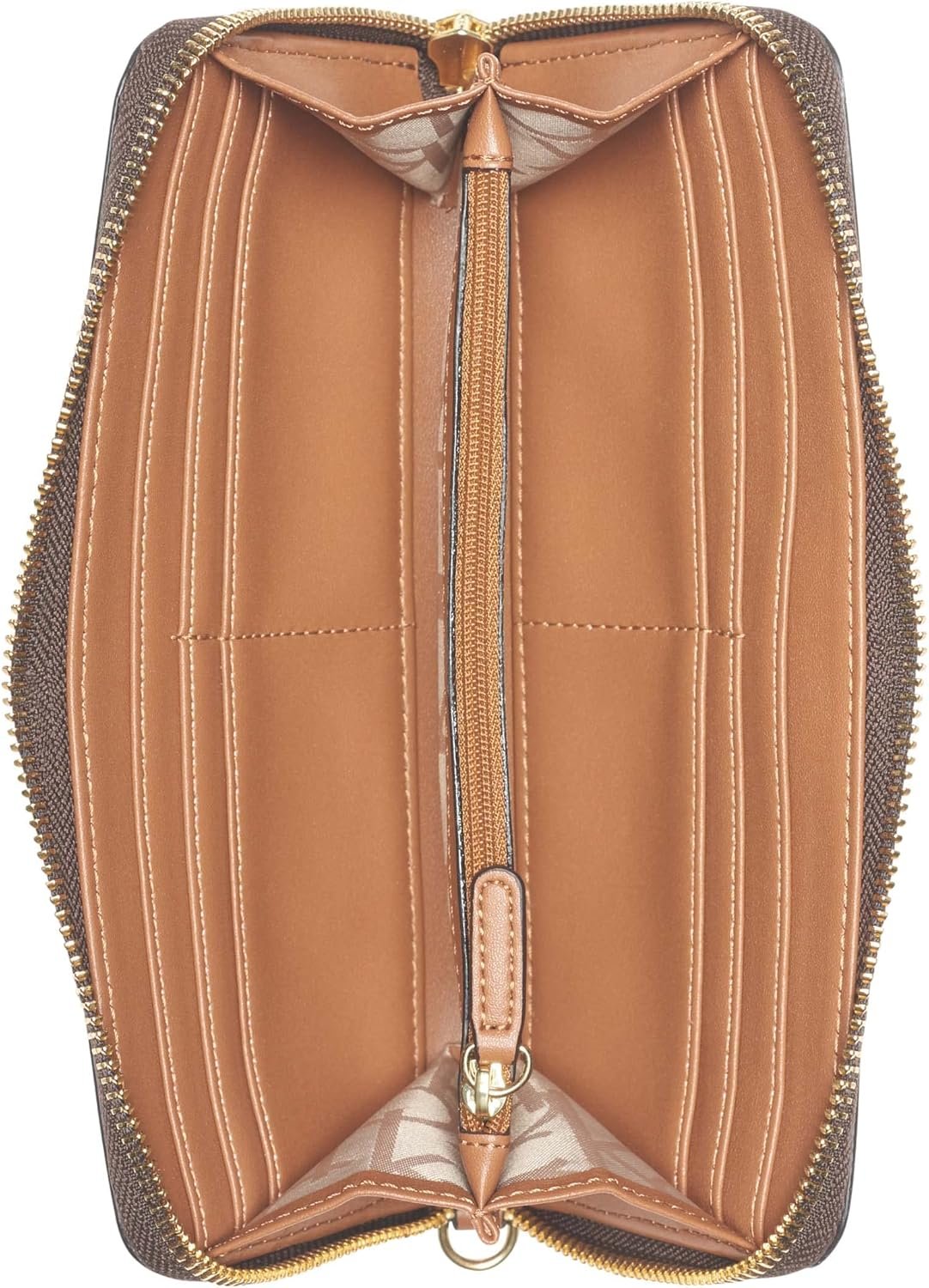 Calvin Klein Women's Key Item Saffiano Continental Zip Around Wallet With Wristlet Strap