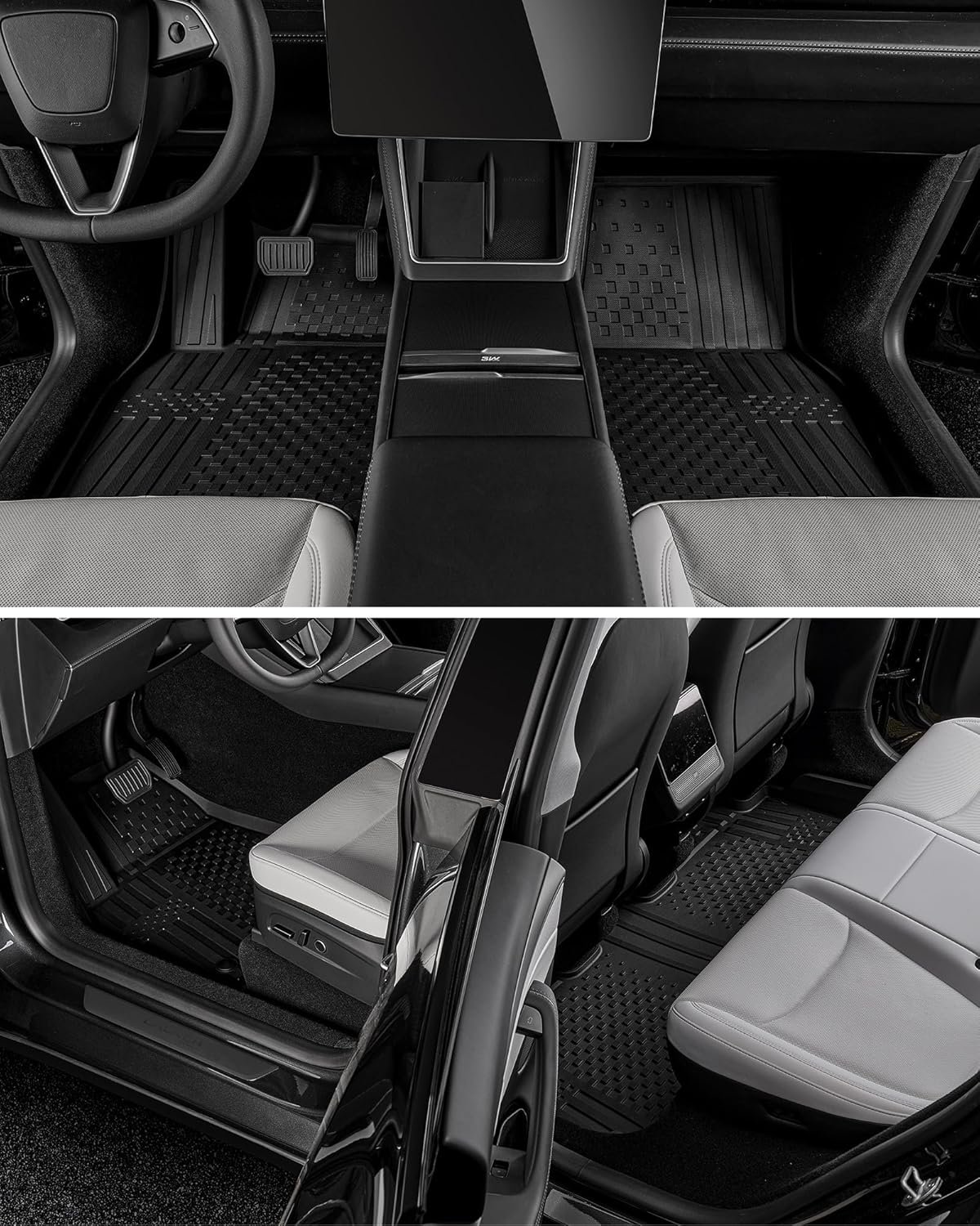 3W Tesla Model Y Juniper Floor Mats(Not for Standard), Front Rear Cargo Liner & Seatback Protector, Custom Fit 2025 2026 Model Y Accessories, TPE All Weather Odorless Non-Slip