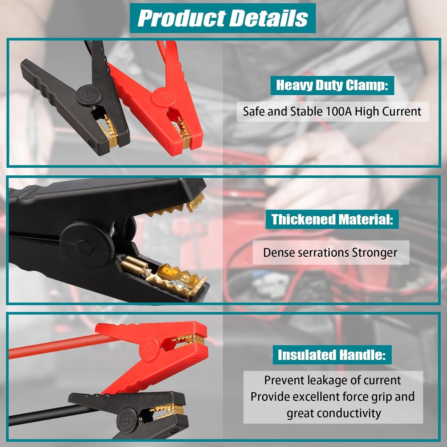 Jump Starter Adapter for Makita 18V Li-ion Battery Powered with Jumper Cable Clamps Portable Car Charger Jump Starter(Battery Not Included)