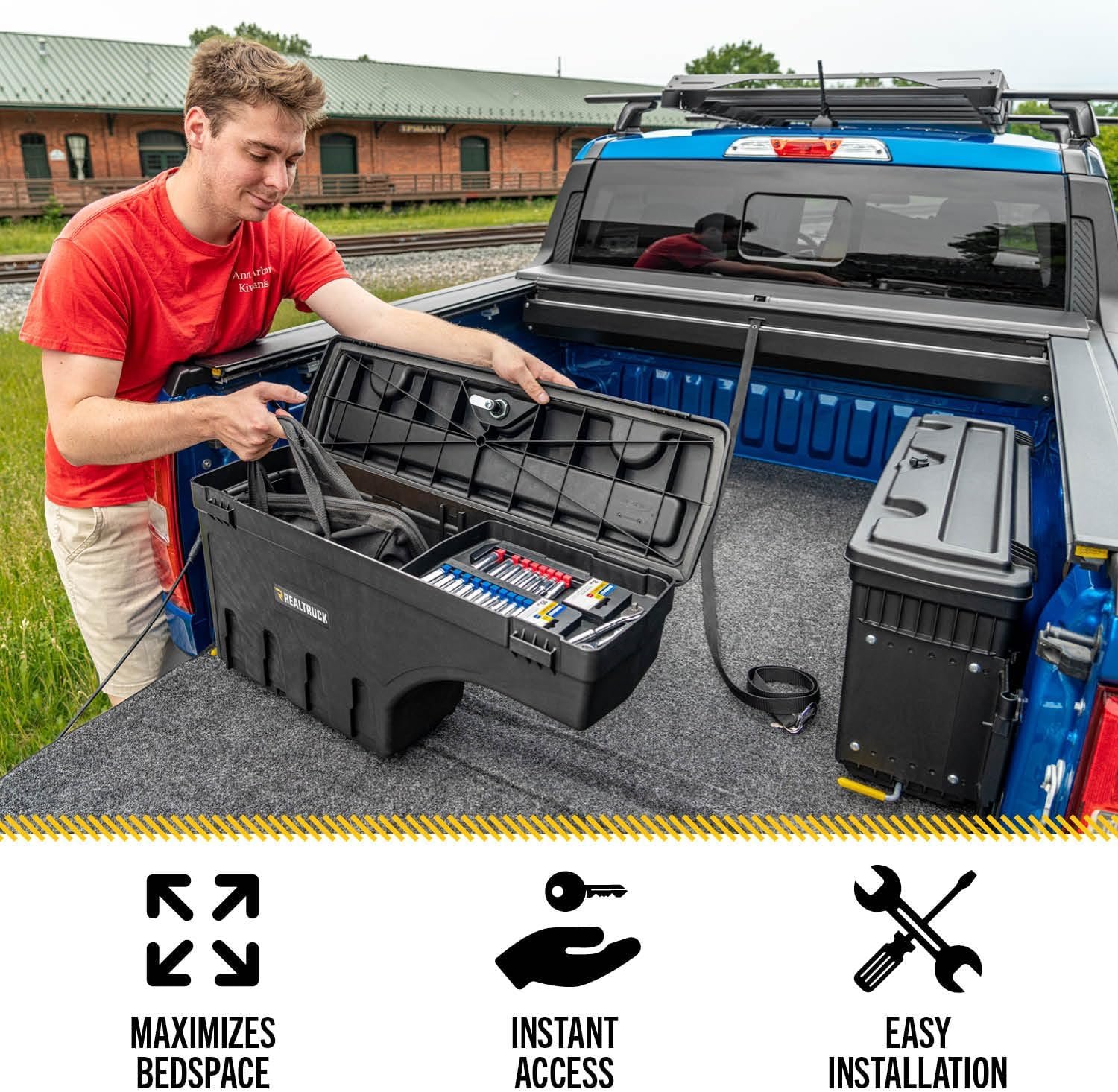 RealTruck UnderCover SwingCase Truck Bed Storage Box | SC105P | Fits 2020-2025 Chevy/GMC Silverado/Sierra 2500/3500HD Passenger Side