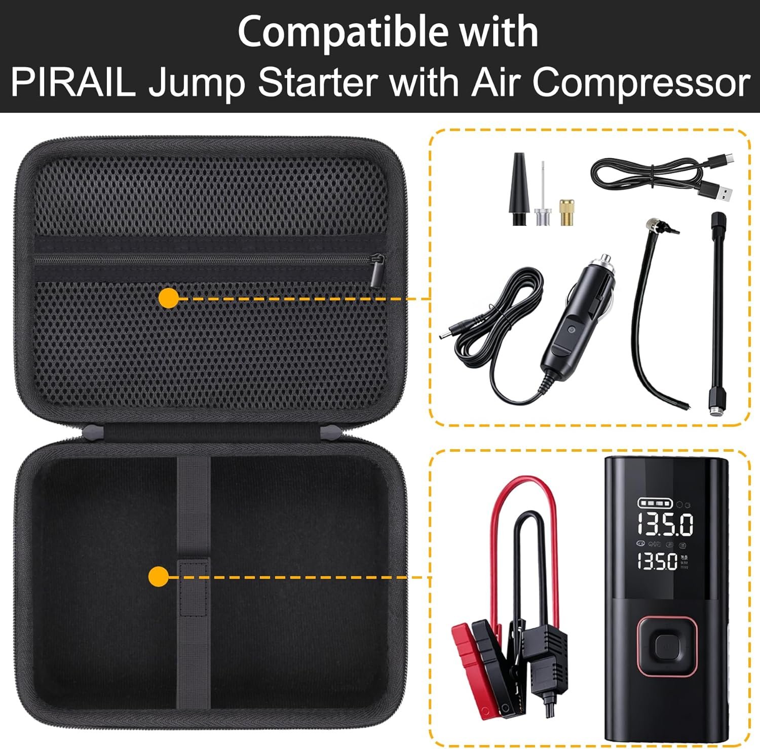 Hard Case Compaitble with PIRAIL Jump Starter with Air Compressor