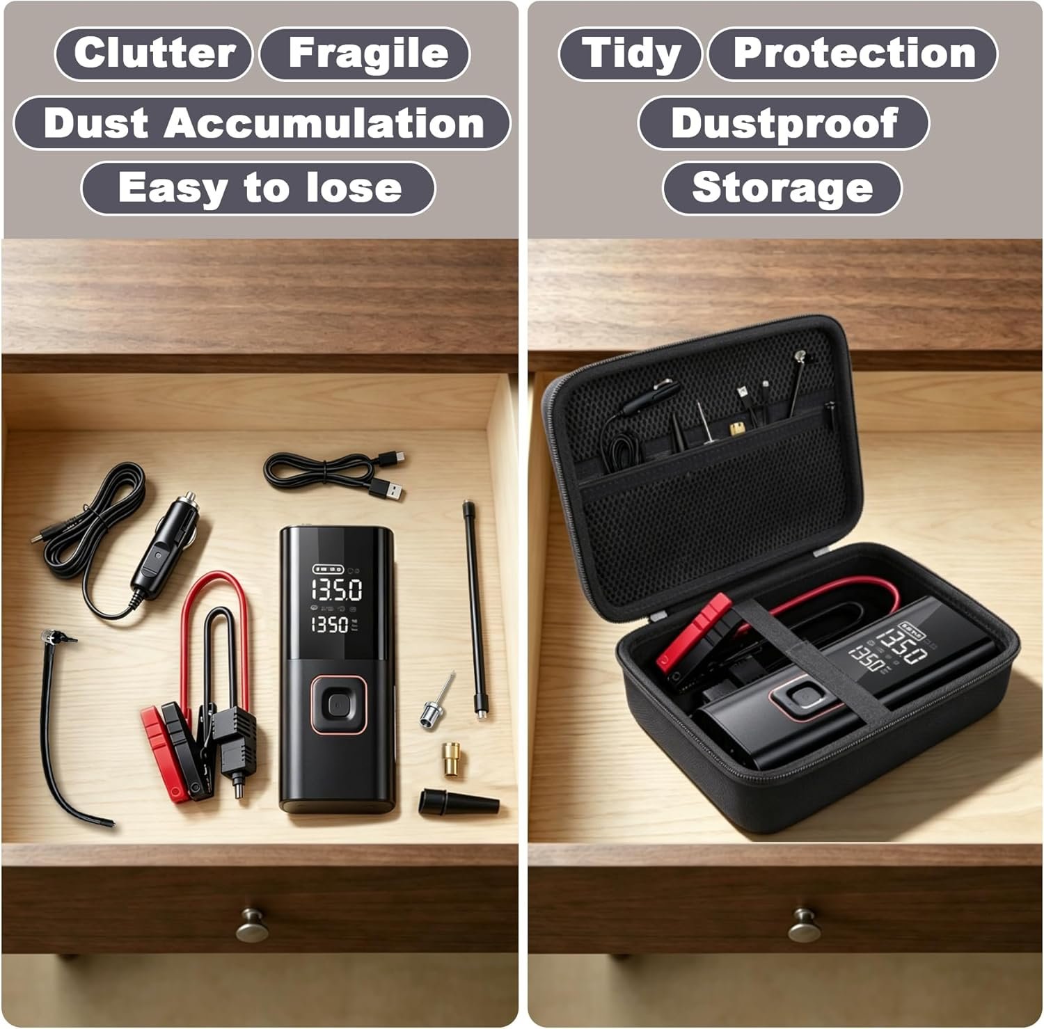 Hard Case Compaitble with PIRAIL Jump Starter with Air Compressor