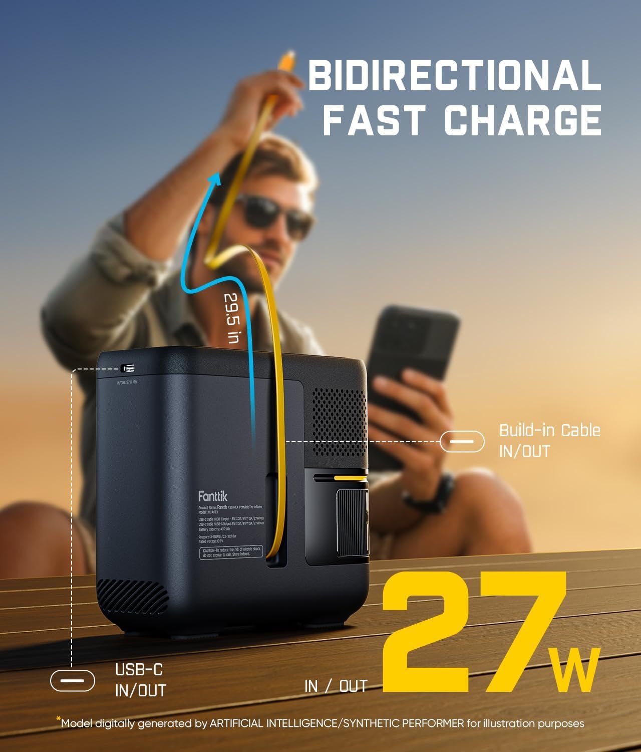 Fanttik X10 APEX Heavy Duty Tire Inflator Portable Air Compressor, 150 PSI 35s Fast Inflation Cordless Air Compressor with Digital Pressure Gauge, Handed Inflator Pickup Trucks, MPV, SUV, Motorcycles