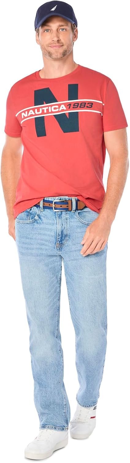 Nautica Men's Short Sleeve 100% Cotton Nautical Series Graphic Tee
