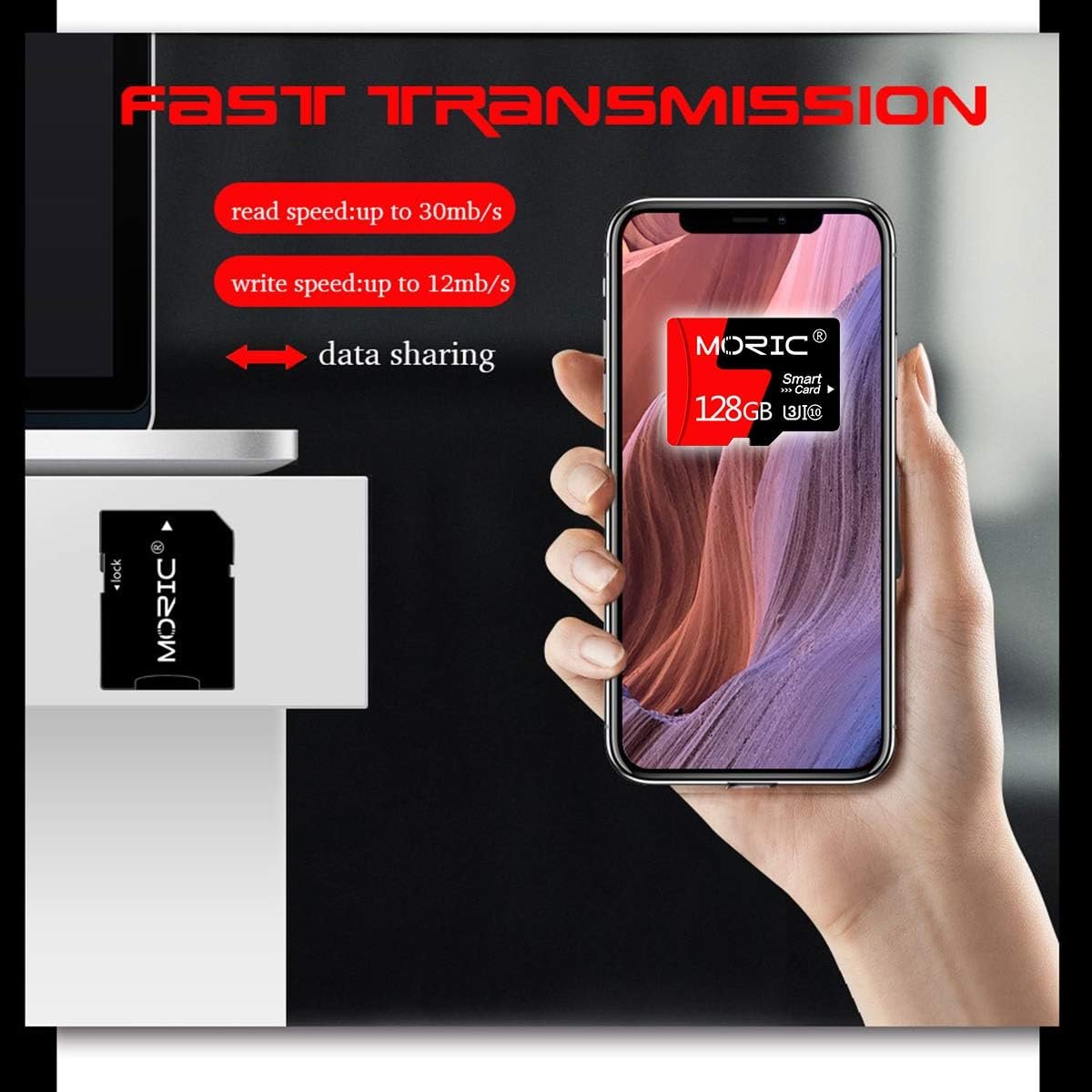 2 Pack 128GB Micro SD Card with Adapter High Speed Memory Card,C10 A1 Memory TF Card for Camera/Dash Cam/Smartphone/Tablet/Drone