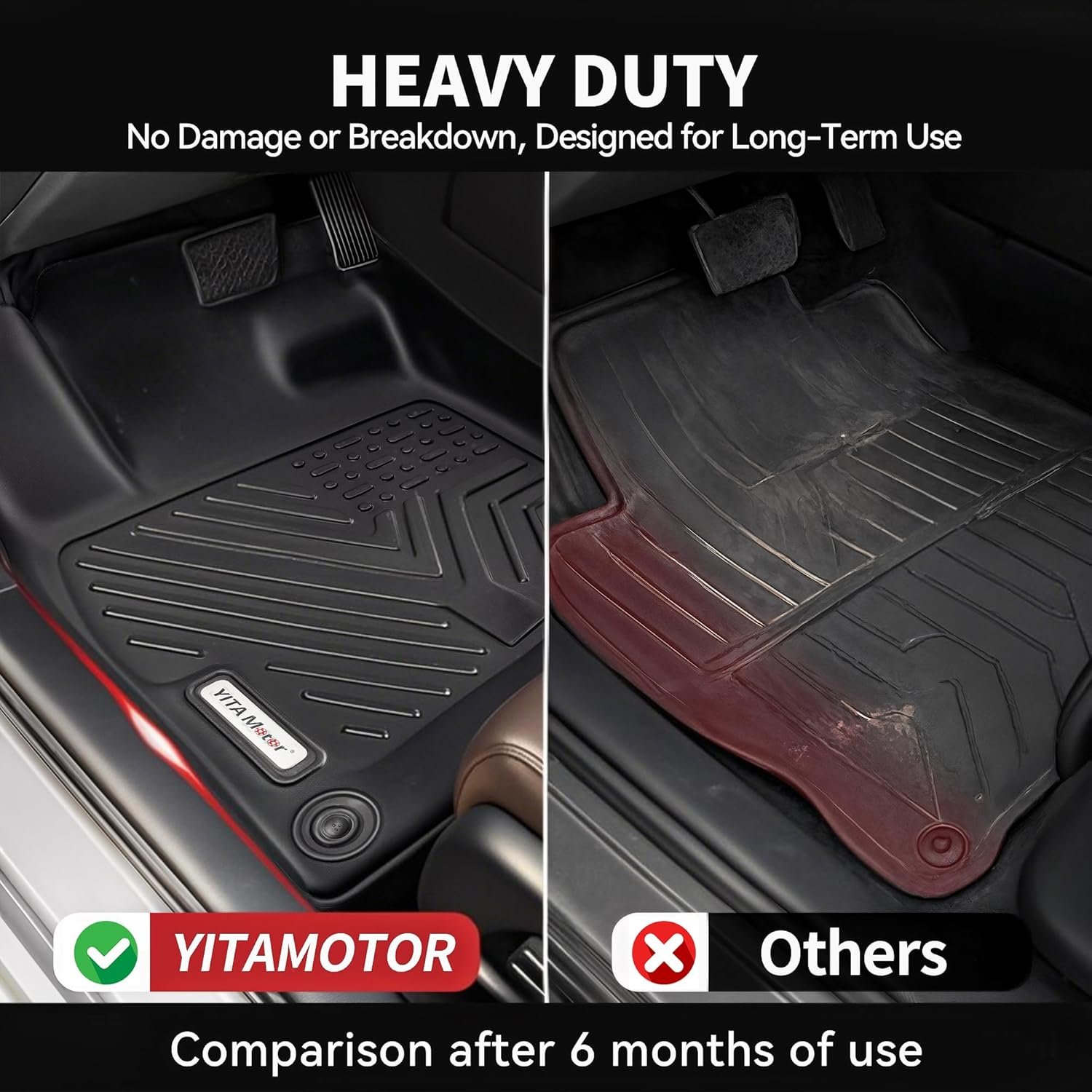 YITAMOTOR Floor Mats Fit for Honda Accord 2018-2022, TPE All Weather Custom Floor Liners 1st & 2nd Row, Black