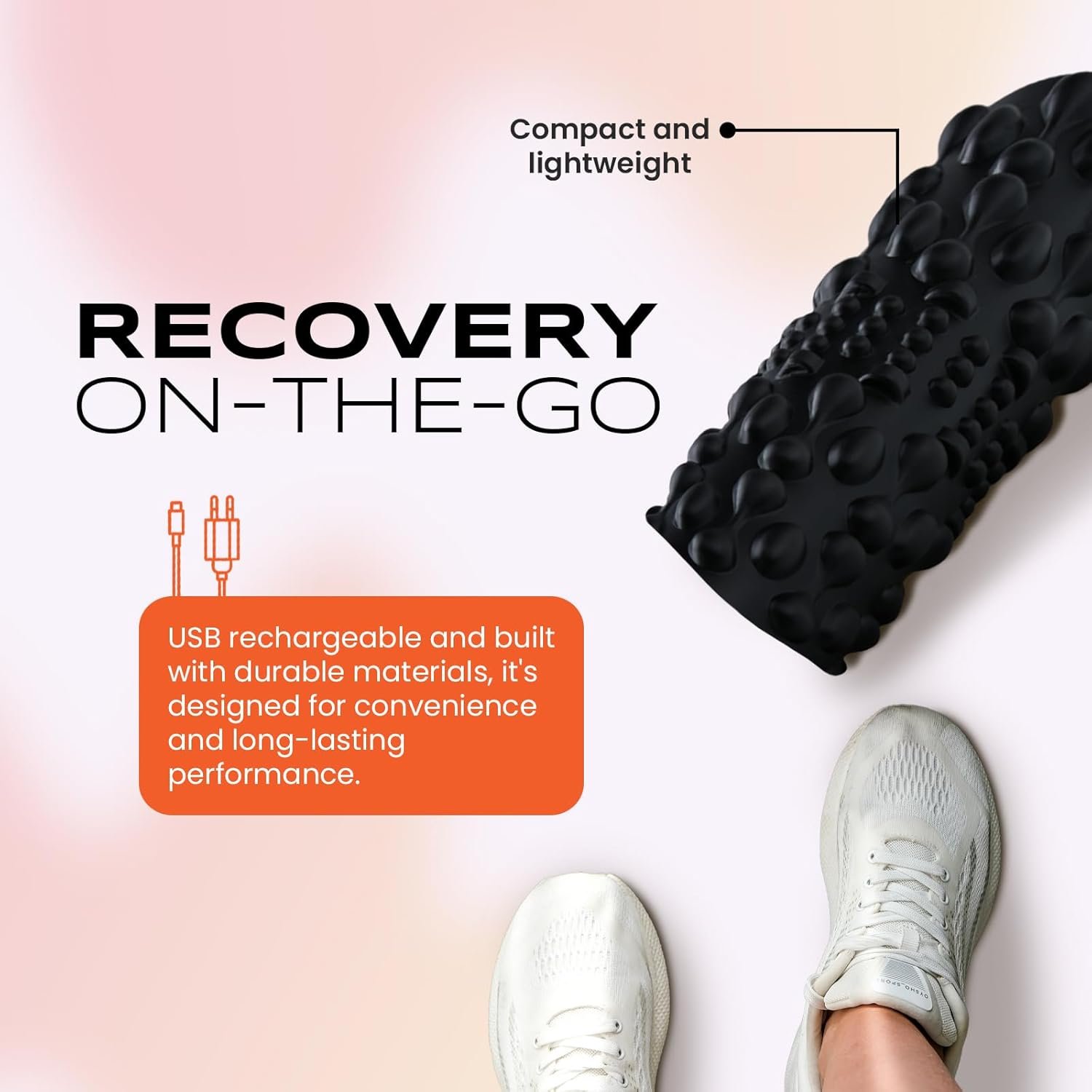 PURSONIC Vibrating Foam Roller – Deep Tissue Massage for Muscle Recovery – 5 Intensity Levels, USB Rechargeable, Durable & Lightweight Design