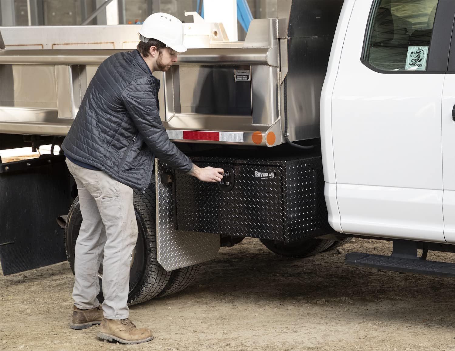 Buyers Products 1725153 Black Diamond Tread Aluminum Underbody Truck Tool Box, 14 x 12 x 30 Inch, Made In The USA, Truck Box For Storage & Organization, Durable Job Box for Truck