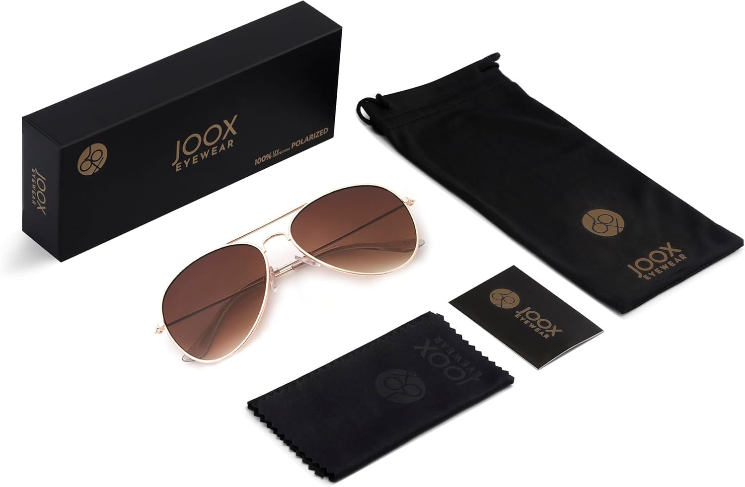 JOOX Polarized Aviator Sunglasses for Women Men, UV400 Protection Lens and Lightweight Metal Pilot Frame JX2775
