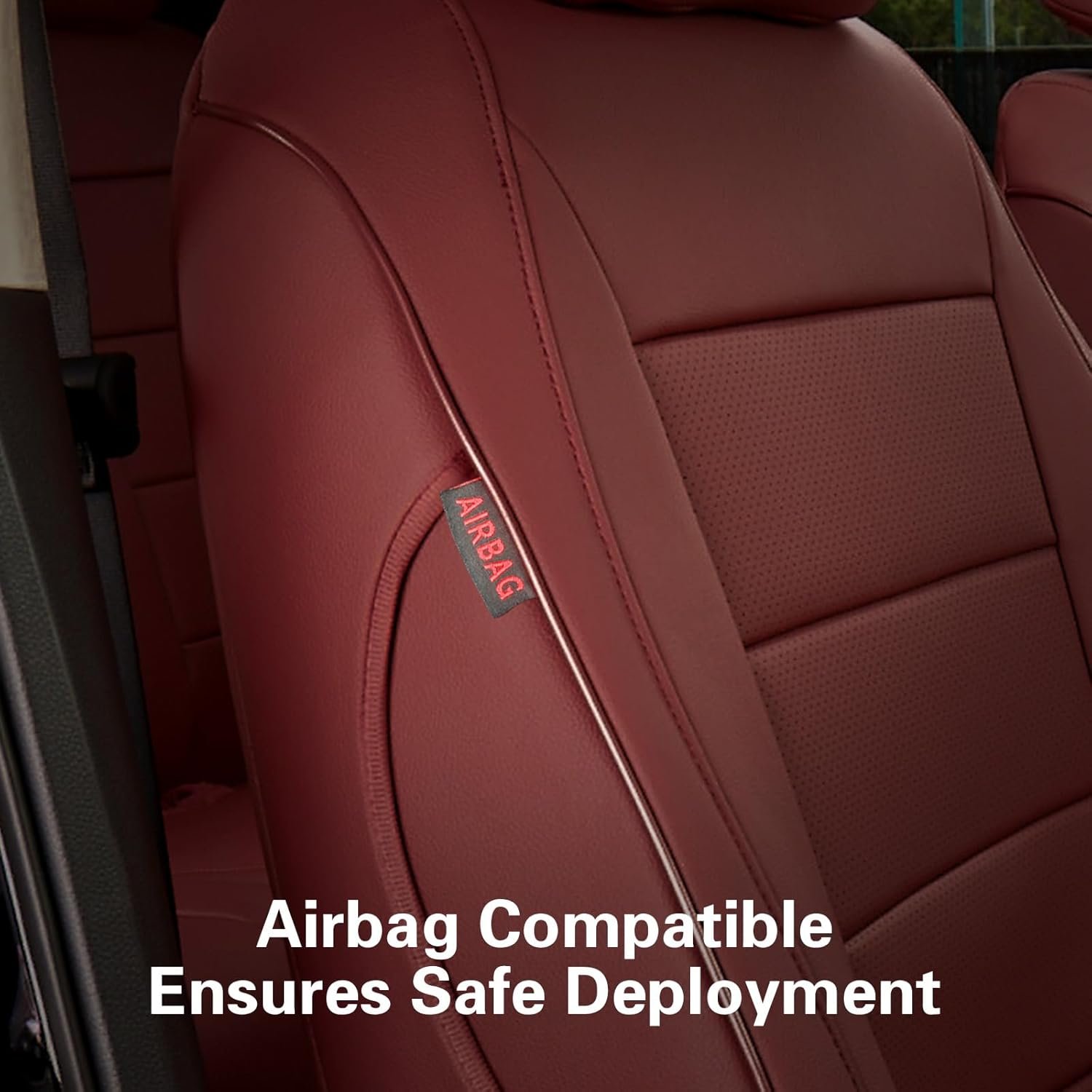 EKR CRV Seat Covers Custom Fit for Honda CRV 2017 2018 2019 2020 2021 2022,Leather Car Seat Cover Full Set for Trucks SUV,Waterproof Car Seat Cushion,Faux Leather (Burgundy)