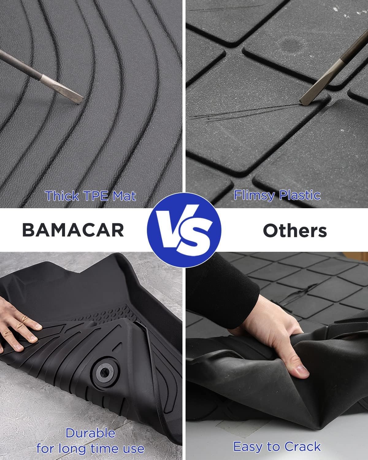 All Weather Floor Mats Cargo Liner for Ford Bronco Sport 2026 2025-2021,TPE Full Set Carpets Trunk Mat for Base Big Bend Badlands Accessories (ONLY for Sport),4pcs