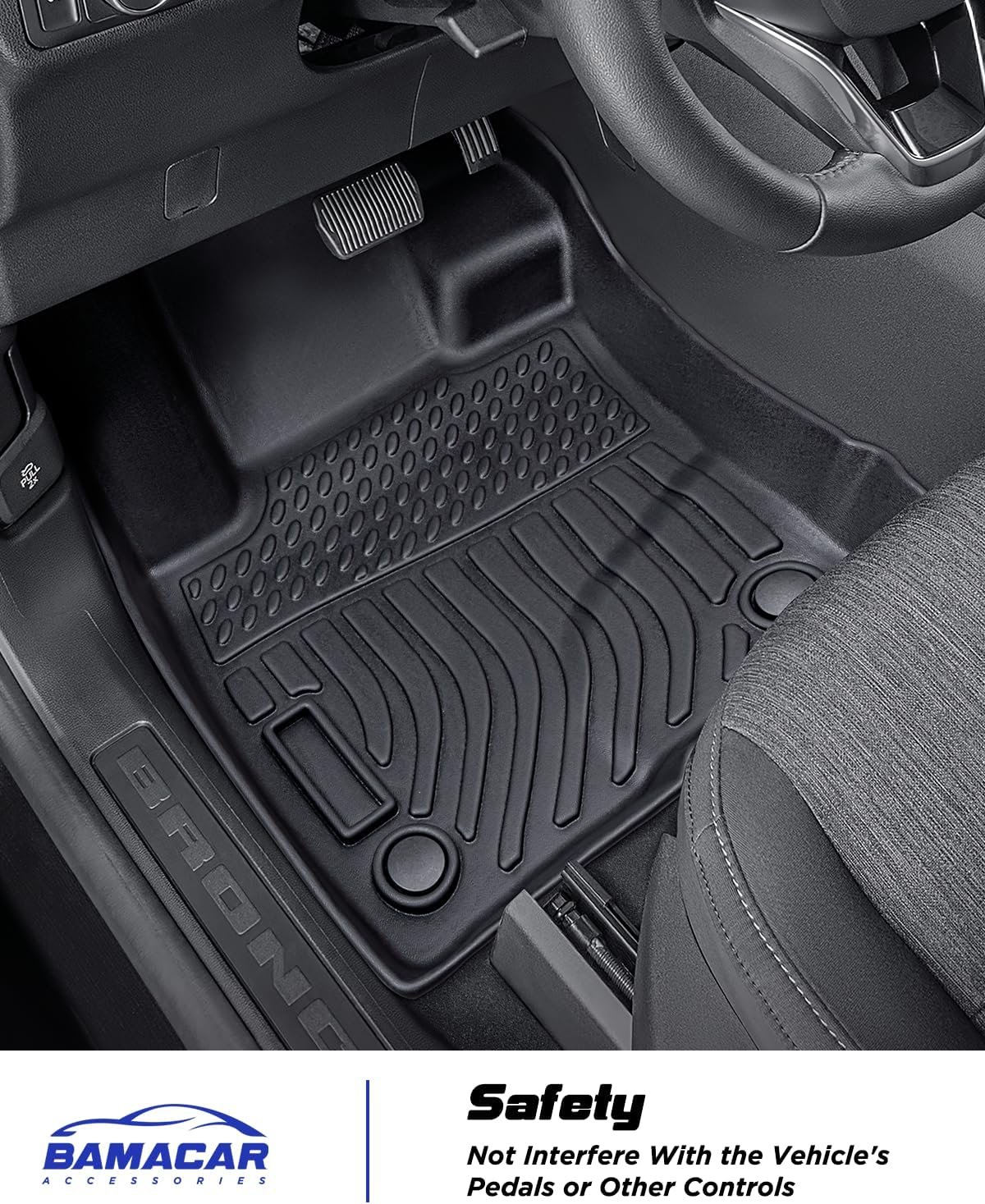All Weather Floor Mats Cargo Liner for Ford Bronco Sport 2026 2025-2021,TPE Full Set Carpets Trunk Mat for Base Big Bend Badlands Accessories (ONLY for Sport),4pcs