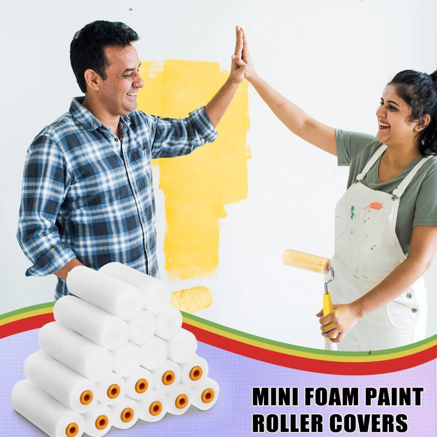 Foam Paint Rollers, 10pcs 4 Inch Paint Roller, Mini Paint Roller High Absorption Foam Paint Roller, Small Foam Paint Rollers, 4 Inch Foam Rollers for House Painting.