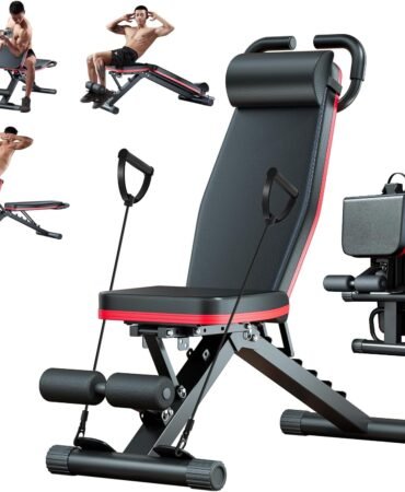 2026 ALSO GO New Adjustable Weight Bench, Workout Benches with Leg Extension, Foldable Incline Decline Bench Press, Roman Chair, Full Body Strength Training Equipment for Home Gym