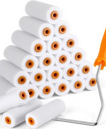 24 Pcs 4 Inch Foam Paint Rollers with Roller Frame Kit High Density Foam Paint Roller House Painting Supplies, Mini Rollers Accessories for Painting Walls, Doors, Furniture, Trim, Cabinets