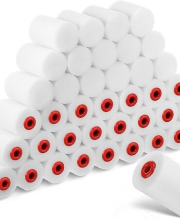 40 Pcs 2 Inch Mini Paint Roller Foam Paint Roller Covers Small High Density Household Paint Roller Covers Sponge Paint Roller Refills for Textured Smooth Corner Detail Painting