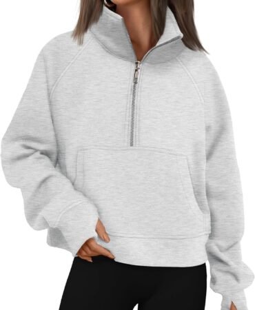 AUTOMET Womens Sweatshirts Half Zip Cropped Pullover Fleece Quarter Zipper Hoodies 2026 Fall Fashion Outfits Clothes