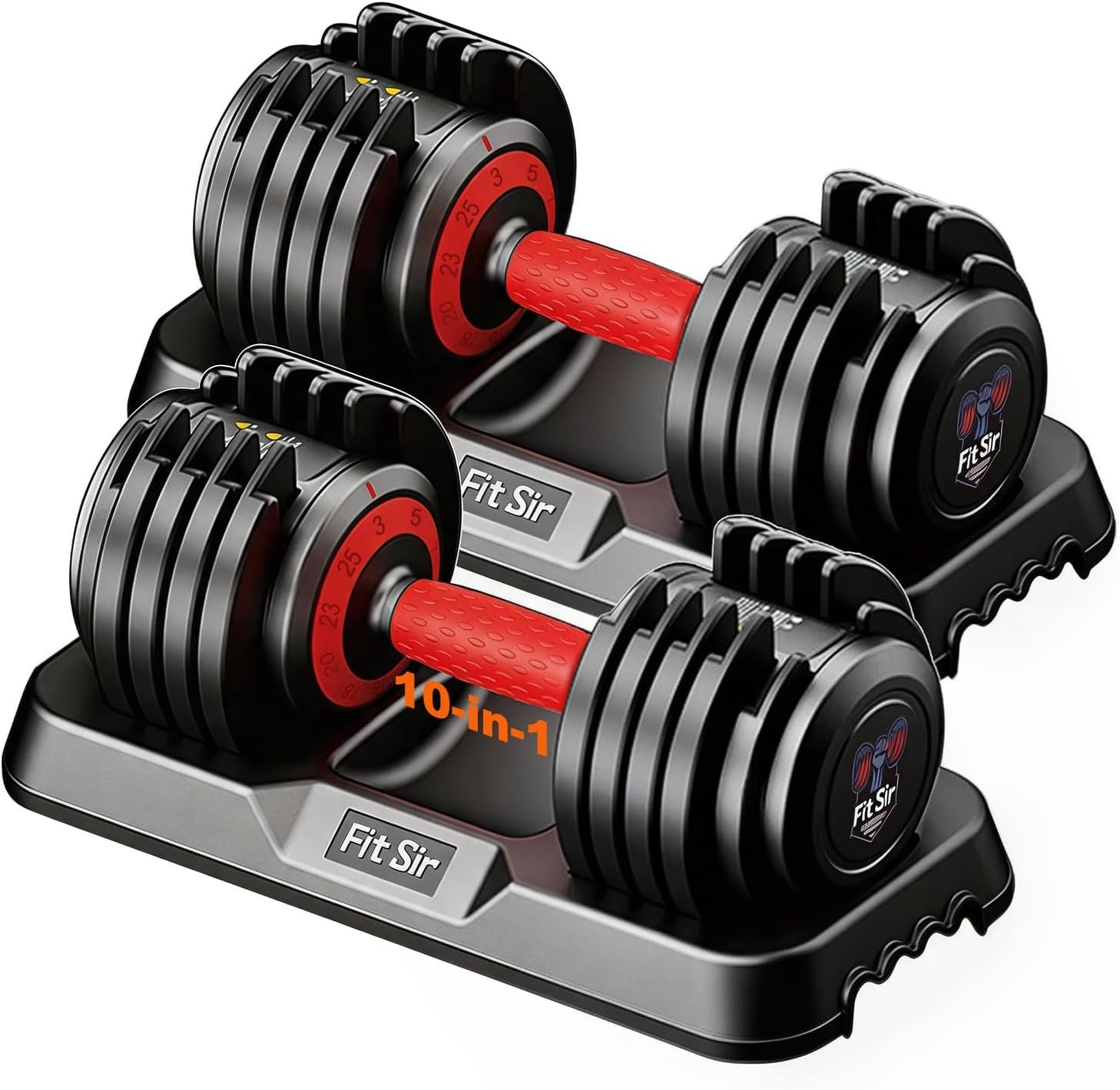 Adjustable Dumbbell Set, 10-in-1 25LB/55LB/90LB Ajustable Dumbbells with Safe Locking System, Enclosed Storage Tray, 1 Sec Fast Adjustment, Comfortable Non-Slip Textured Grip, Suitable for Home Gym Workouts Men and Women