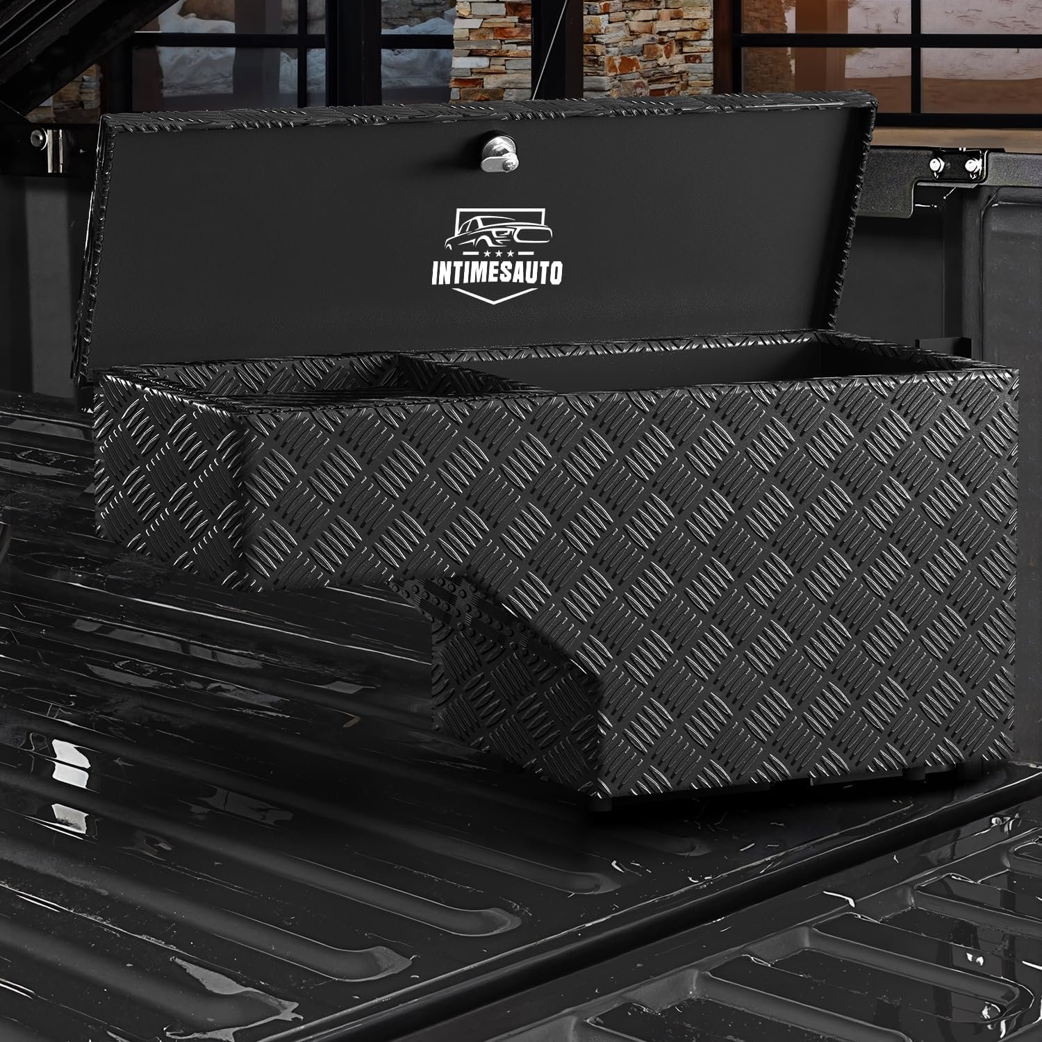 All Metal Truck Bed Swing Tool Box for 2017-2026 Ford F-250 F-350 Super Duty Passenger Side, Rotatable Wheel Well Storage Case Toolbox with Keyless Combination Lock for Off-Road Enthusiast