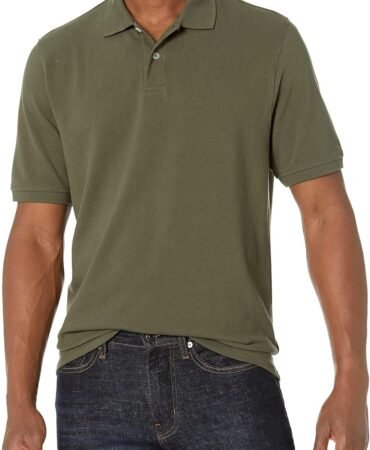 Amazon Essentials Men's Regular-Fit Short Sleeve Cotton Pique Polo Shirt (Available in Big & Tall)