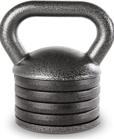 Apex 20lb Adjustable Cast Iron Kettlebell Handle, Compatible with 1” Weight Plates, Up to 50lb Load Capacity for Strength Training, Weightlifting, Home Workouts