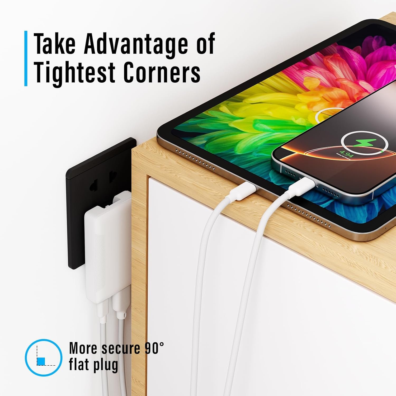 BUDI 20W Extra Slim Portable Wall Charger 2-Port Wall Charger Convenient Travel Accessories Compatible with MacBook and IPad iPhone Samsung Galaxy USB C Laptop Switch, Etc. (20W USB-A&Type-C)