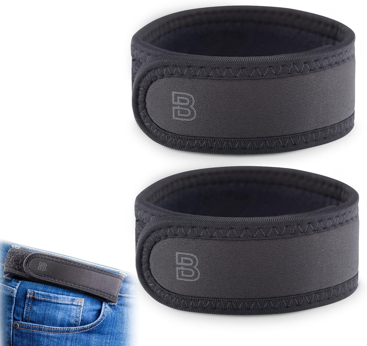 BeltBro Pro for Men and Women Elastic No Buckle Invisible Belt Patented Metal Free TSA Soft Adjustable Side Tactical Belt