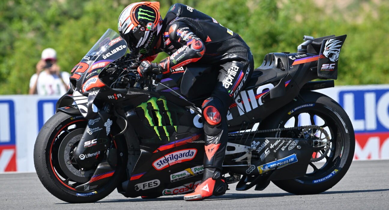 Bezzecchi and Aprilia's 850 tested in Brno, just three seconds off MotoGP pace