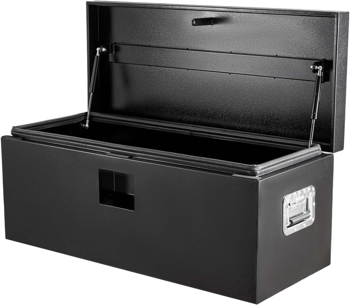 Black Steel Truck Bed Tool Box, Black Powder Coated Storage Chest, Weatherproof Tool Organizer for Truck Bed, RV, Trailer (30 * 15 * 15)