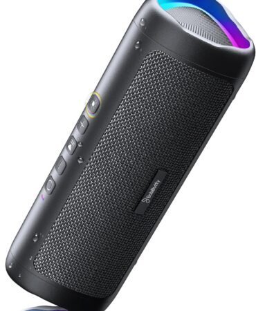 Bluetooth Speaker, 20W HD Sound, Portable Wireless, IPX5 Waterproof, Up to 24H Playtime, TWS, for Home/Party/Outdoor/Camping/Beach Essentials, Birthday Gift for Fathers Day Men Dad Husband (Black)