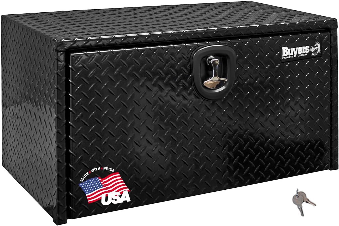 Buyers Products 1725153 Black Diamond Tread Aluminum Underbody Truck Tool Box, 14 x 12 x 30 Inch, Made In The USA, Truck Box For Storage & Organization, Durable Job Box for Truck