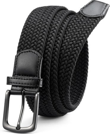 CHAOREN Mens Belt - Braided Stretch Golf Belt for Men 1 3/8"- Gift for Golf Pants Casual Shorts Jeans