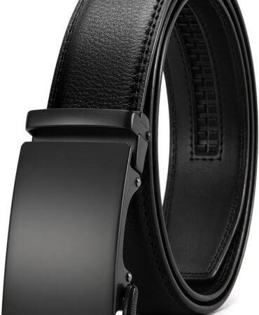 CHAOREN Mens Belt - Mens Ratchet Belt Leather 1 3/8" for Dress Pant - Micro Adjustable Belt Fit Everywhere