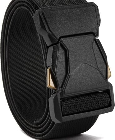 CHAOREN Tactical Belt - 1.5" Work Belt for Military EDC | Quick Release, Stretchy Nylon, Zinc Alloy Buckle, Heavy Duty, Hiking, EMT, EMS