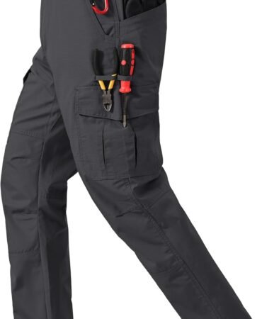 CNBQDD Mens Work Pants Ripstop Waterproof Cargo Pants for Men with 7 Pockets Tactical Hiking Pants